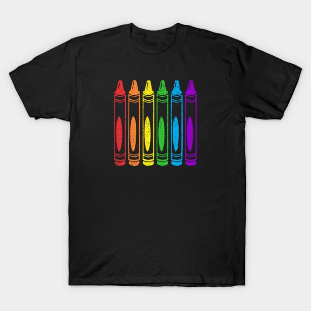 Gay Pride Rainbow Crayons T-Shirt by Muzehack